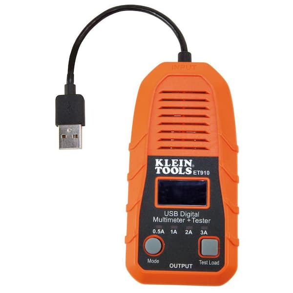 Klein Tools USB Digital Meter and Tester with USB-A Type A ET910 - The Home  Depot