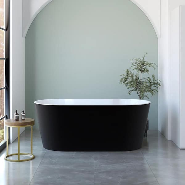 A&E Sorel 62 in. x 32 in. Soaking Bathtub with Faucet in Matte