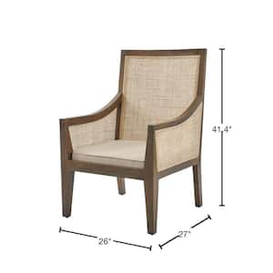 Haze/Cane Fabric Arm Chair (Set of 1)