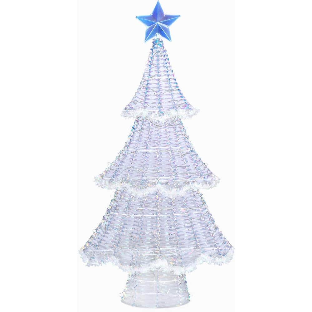 5-ft. Prelit Christmas Tree Decoration with Iridescent Color and LED Lighti
