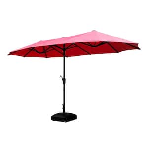 13 ft. Market Patio Umbrella 2-Side in Red with Mobile Base