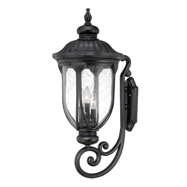 Acclaim Lighting Laurens Collection 3-Light Matte Black Outdoor Wall Lantern Sconce