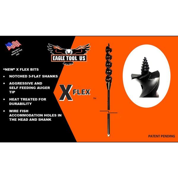 Eagle Tool US X FLEX Auger Style 3/4 in. x 54 in. Bit, 1/4 in. x