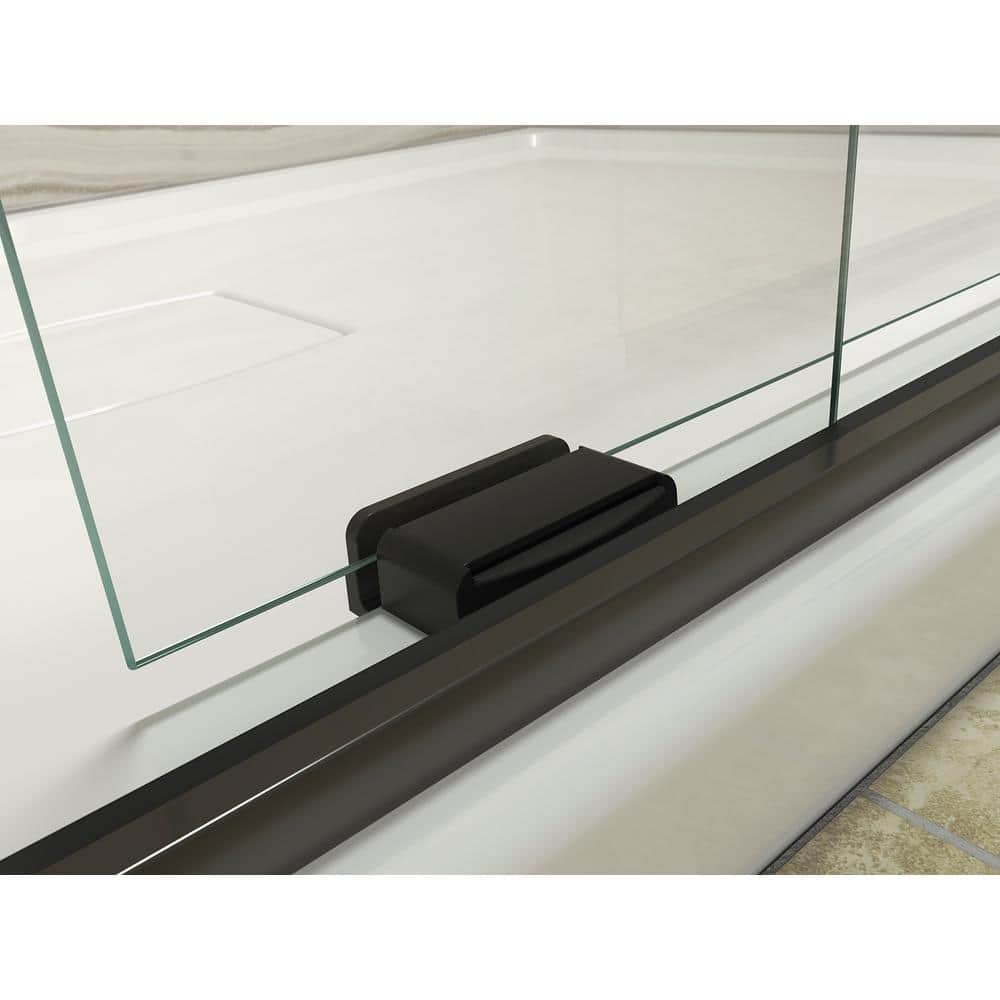 Levity 62" Frameless Sliding Tub Door in Anodized Dark Bronze