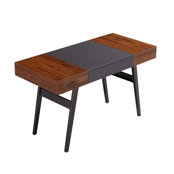 TECHNI MOBILI 52 in. Rectangular Mahogany/Gray 1 Drawer Writing