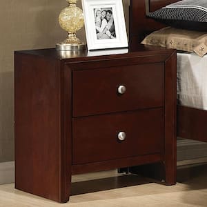 Ilana 2-Drawer Brown Cherry Nightstand (24 in. H X 22 in. W X 16 in. D)