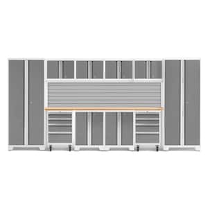 Bold Series 12-Piece 24-Gauge Steel Garage Storage System in Platinum Silver (156 in. W x 77 in. H x 18 in. D)