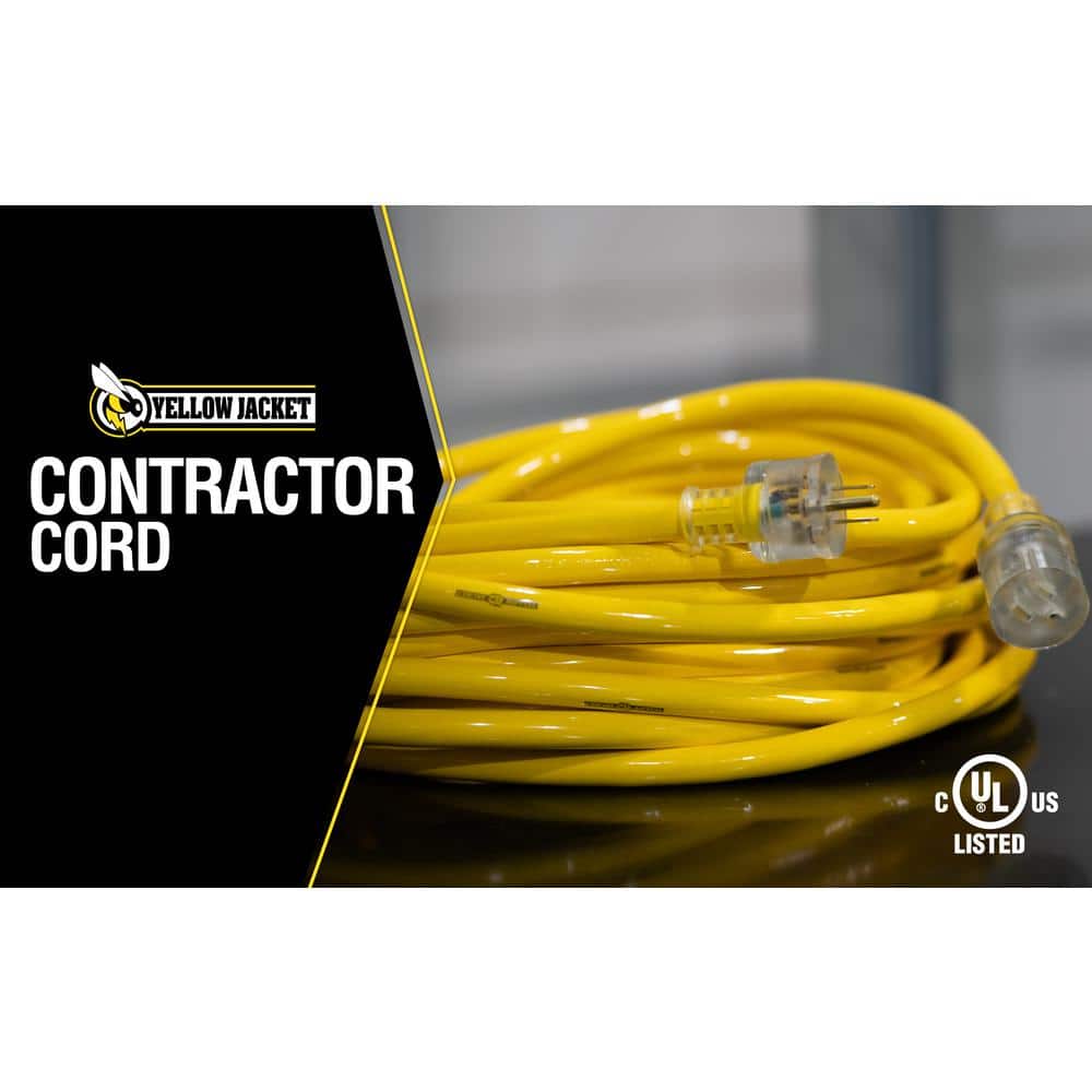 Yellow 50 ft. Outdoor Heavy-Duty Extension Cord with PVC Insulation