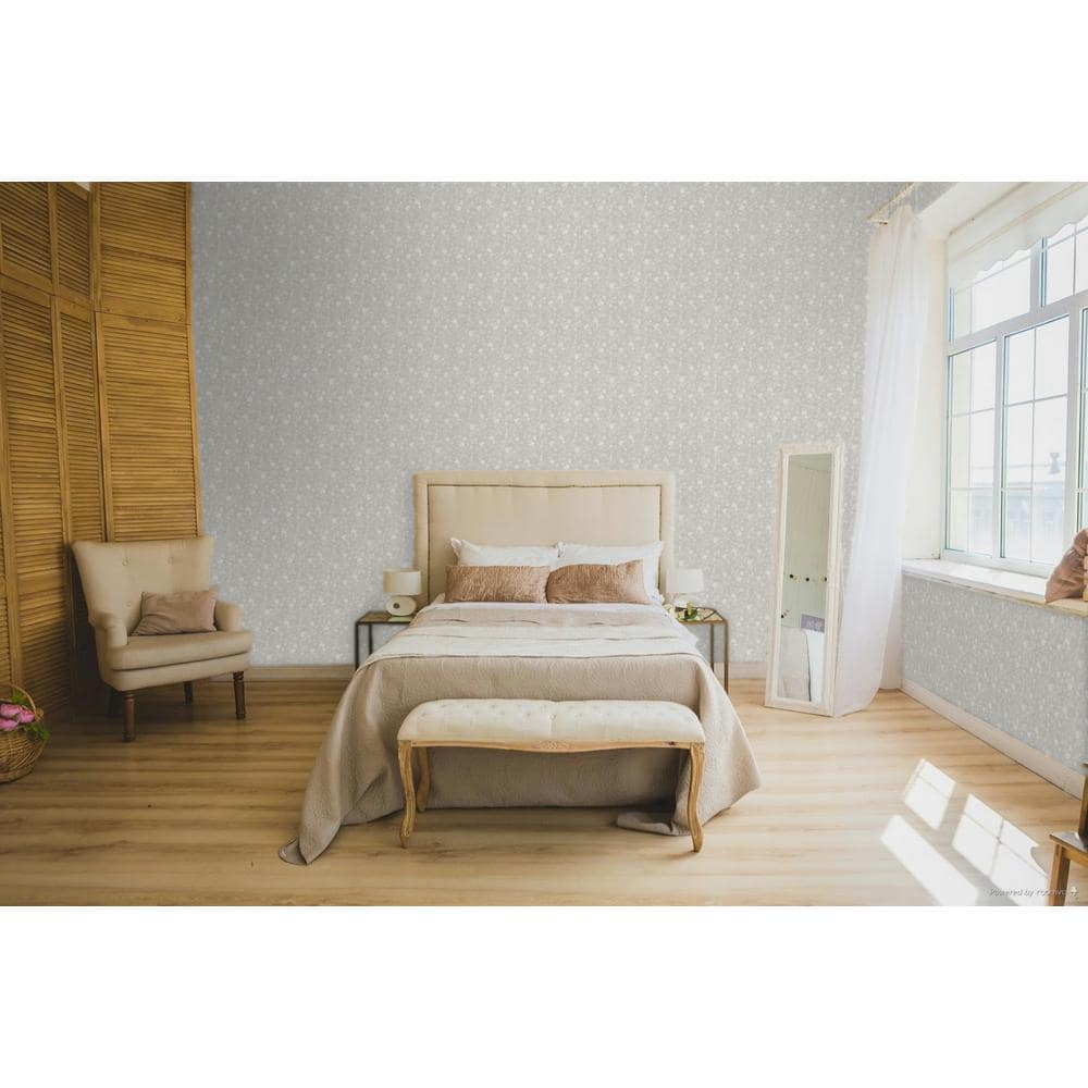 Spring Blossom Magnolia Floral Vine 33' Matte Wallpaper Roll