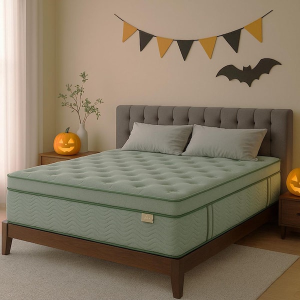 Queen Medium Firm 14 in. Hybrid Gel Memory Foam Euro Top Mattress, Motion Isolation and Bed-in-a-Box Mattress﻿