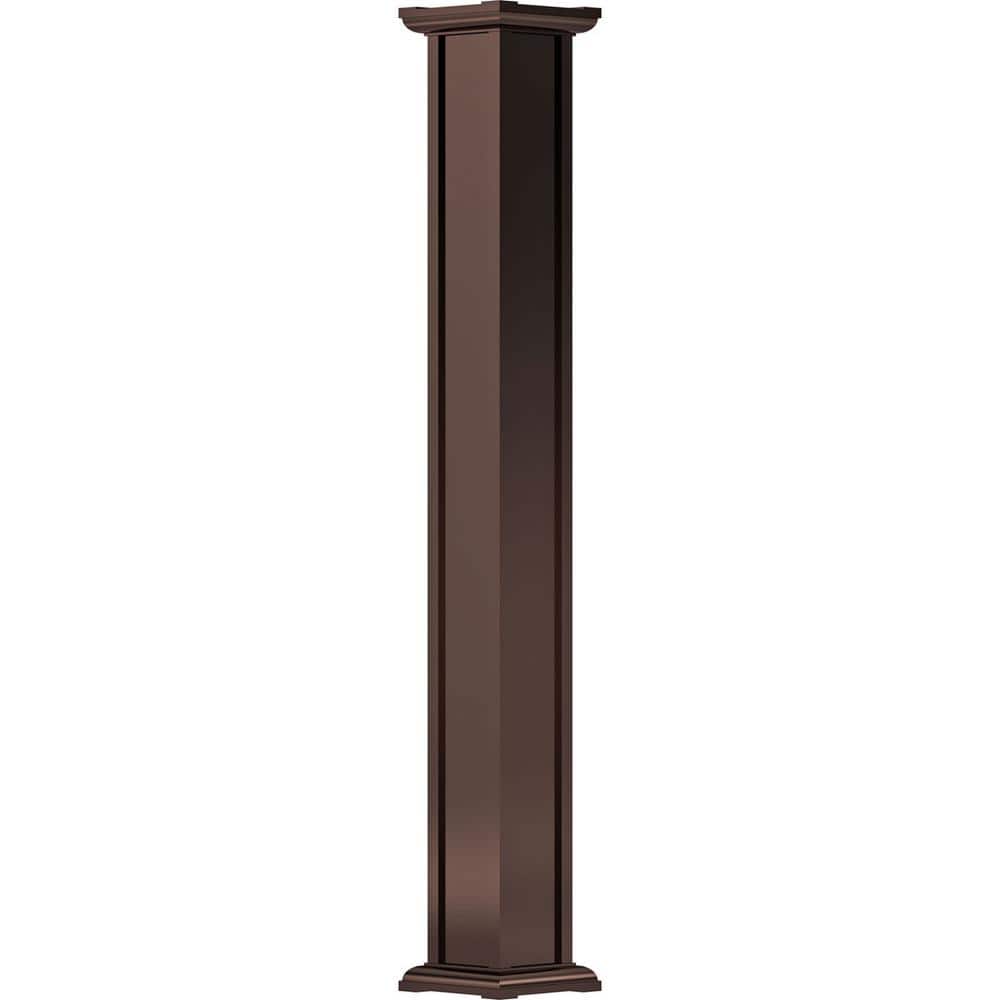 AFCO 8' x 7-1/2"" Endura-Aluminum Acadian Style Column, Square Shaft (Post Wrap Installation), Non-Tapered, Textured Bronze -  EA0808INPSBACAC