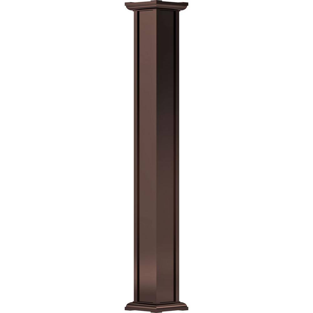 AFCO 9' x 7-1/2"" Endura-Aluminum Acadian Style Column, Square Shaft (Load-Bearing 50,000 lbs), Non-Tapered, Textured Bronze -  EA0809ENPSBACAC