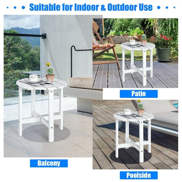 Modern Outdoor White Wood Small Adirondack Portable Plant Small Stand Round  Folding Side Table - China Folding Table, Outdoor Table