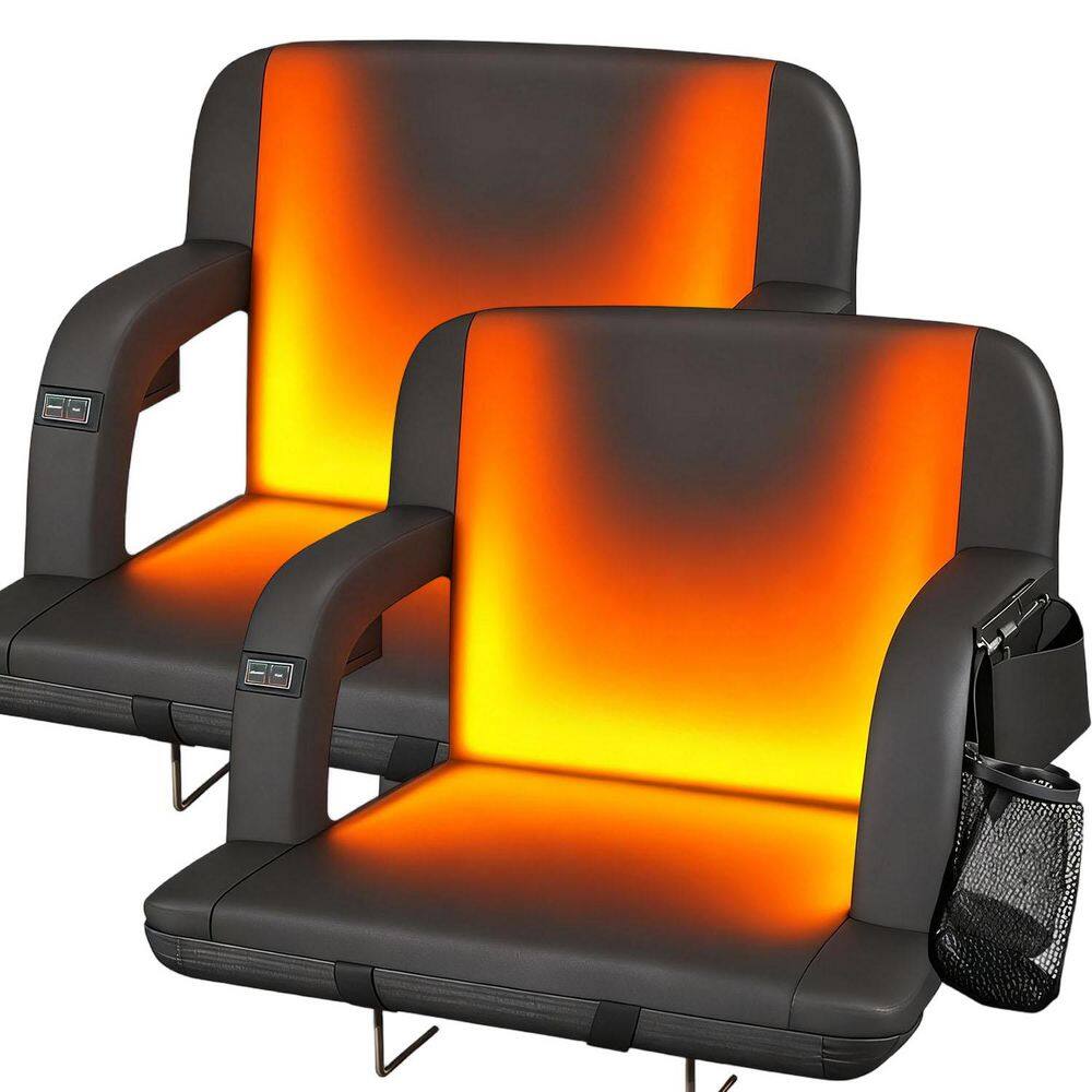 2PK Heated Stadium Seat for Bleachers with Back Support Extra 25in. W, Outdoor Waterproof Portable Bleacher Chair price history on PriceWatchPro
