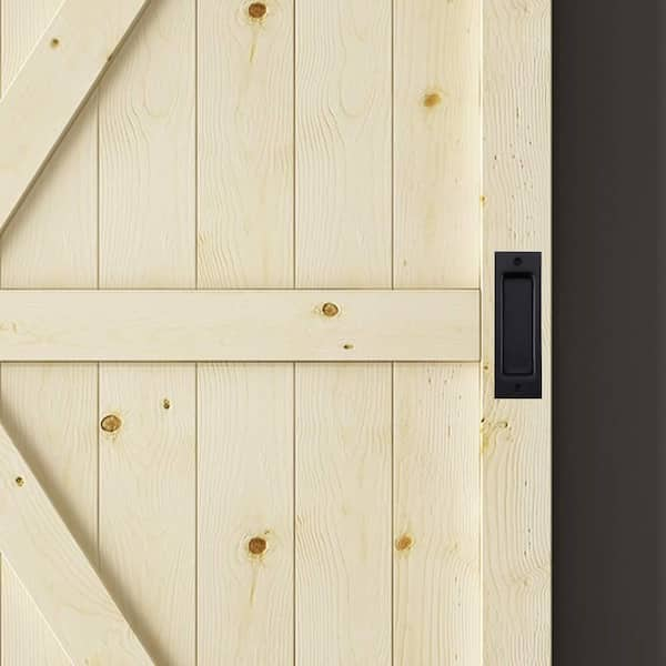 Boyel Living 6 5 In X 2 In Steel Black Flush Pull Sliding Barn Door Handle Hardware One Piece X002a68oer Ltc The Home Depot