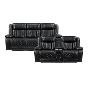 Lazzara Austin 87.5 in. W Pillow Top Arm Faux Leather Rectangle