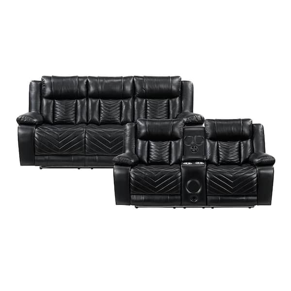 Lazzara Durant 87 in. W Pillow Top Arm Faux Leather Rectangle 2