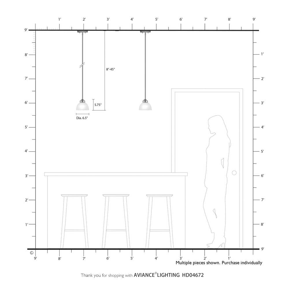 Somerset Sleek Contemporary Mini Pendant Light in Brushed Nickel