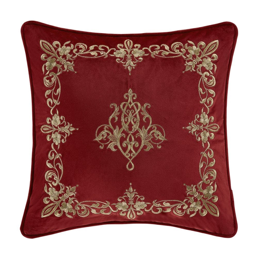 Nicholas Crimson Polyester 18 in. Square Decorative 18 in. x 18 in. Throw P