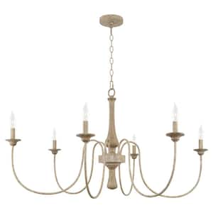 Sherbrooke 60-Watt 6-Light Rustic Metal French Country Chandelier, No Bulb Included