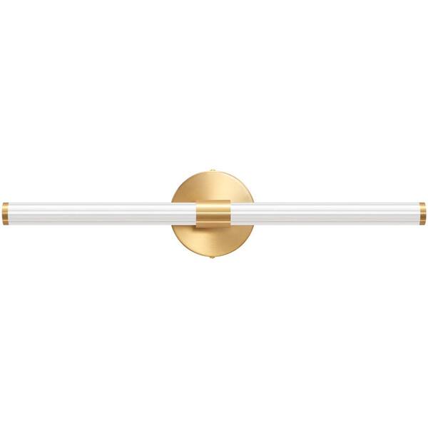 Deyidn 22.44 in. 2-Light Gold LED Vanity Light Bar with Modern 360° Bathroom Vanity Light Bar 20-Watt 6000K Warm Light