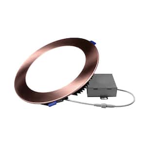 DLE 8 in. Round 3000K Aged Copper Remodel IC-Rated Recessed Integrated LED Edge Lit Downlight Kit