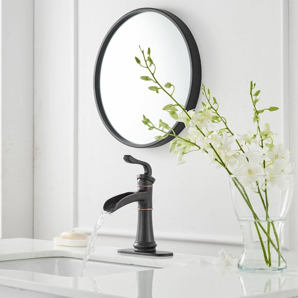 Oil Rubbed Bronze Single Handle Waterfall Bathroom Faucet