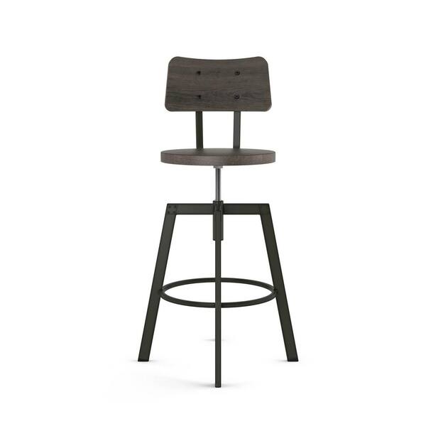 karly swivel solid wood adjustable height bar stool