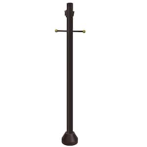 6 ft. Bronze Outdoor Lamp Post Traditional Ground Light Pole with Cross Arm and Grounded Convenience Outlet