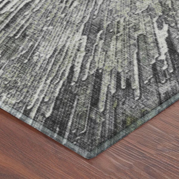 Mayfield Premium Machine Washable Abstract AMF2283 Fern 2 ft. x 7 ft. Runner Rug