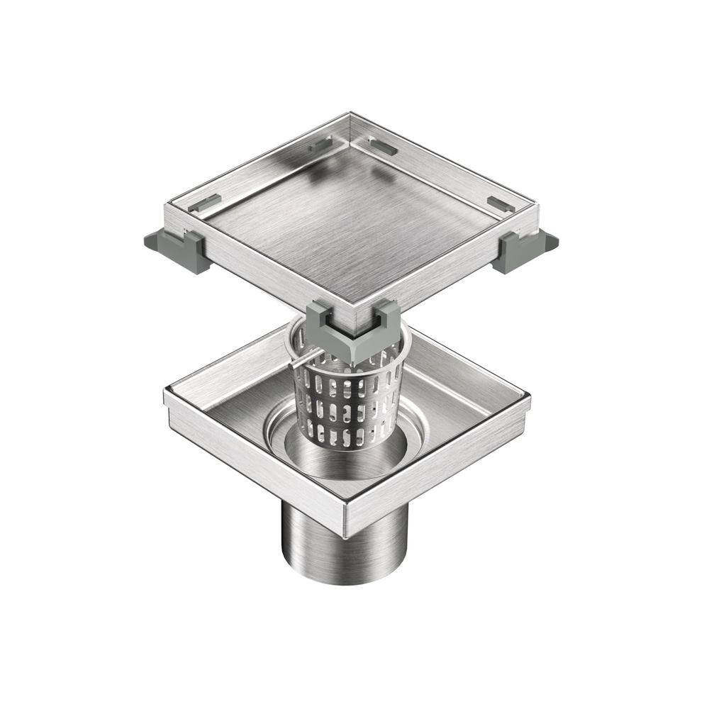 4 in. x 4 in. Stainless Steel Square Shower Drain with Tile-In Pattern Surface price history on PriceWatchPro