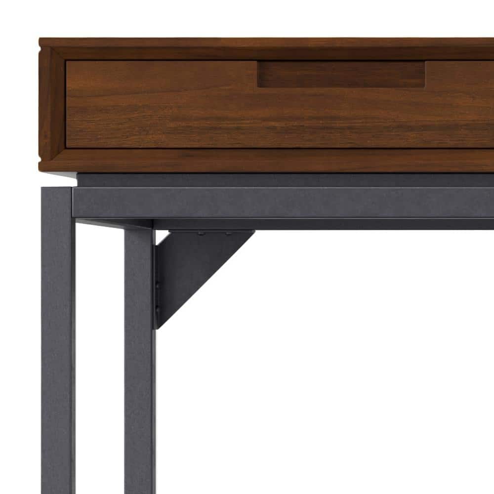 Walnut Veneer Executive Desk with Drawer and Keyboard Tray