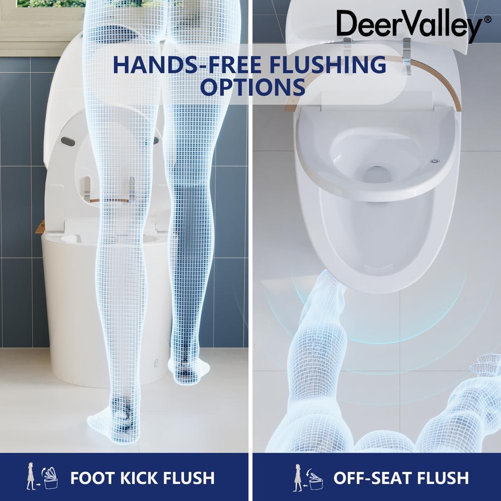 White Tankless Smart Elongated Toilet with Heated Seat