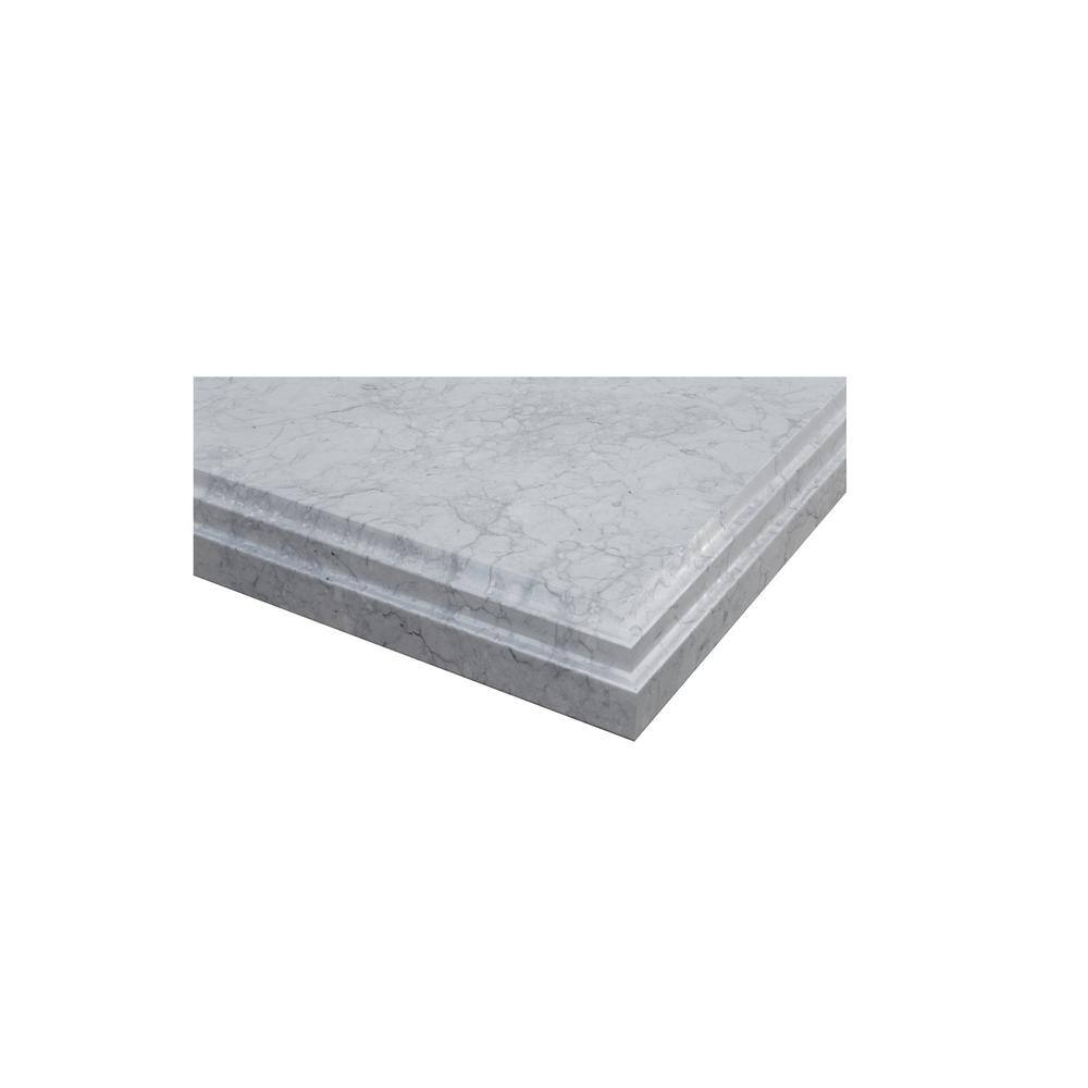 White Carrara Marble 30'' Vanity Top with Ceramic Sink