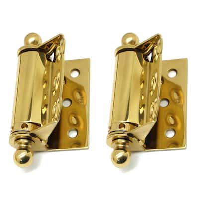 Solid Brass Screen Door Hinges Unlacquered Brass Finish 2 Pack 3" x 2.5"