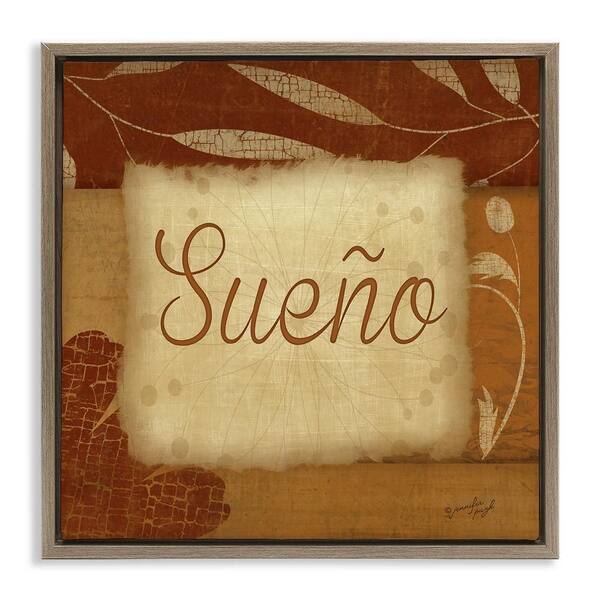 Stupell Industries Dream Phrase Traditional by Jennifer Pugh Brown Floater Frame Typography Graphic Art Print 18 in. x 18 in.