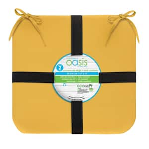 17 in. x 17 in. Sunny Citrus Outdoor Cushion Bistro Cushion in Yellow - Includes 2-Bistro Cushions
