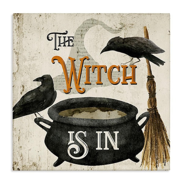 Stupell Industries Vintage Witch Is In byDeane Beesley 1 Piece Unframed Graphic Print Animal Poster Art Print 24 in. x 24 in.