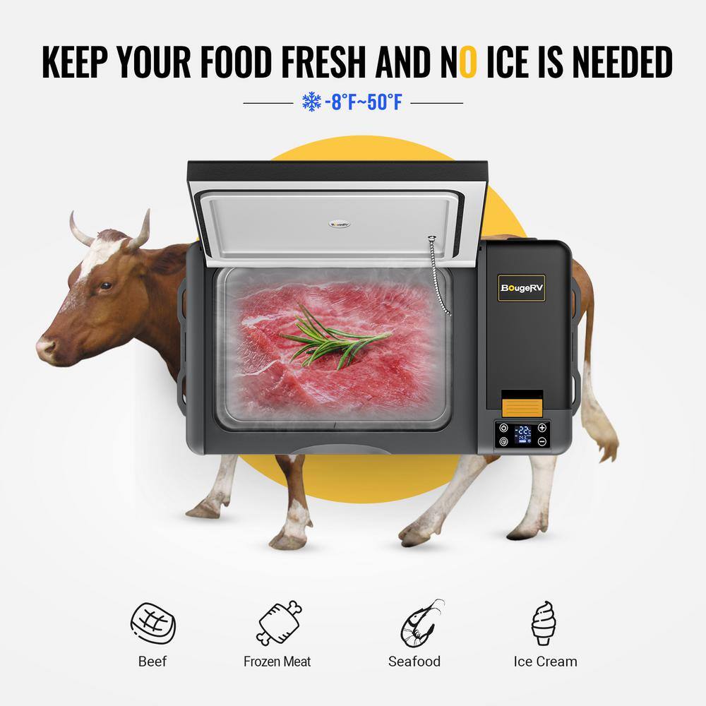 Compact Black 30 Quart Smart RV Refrigerator