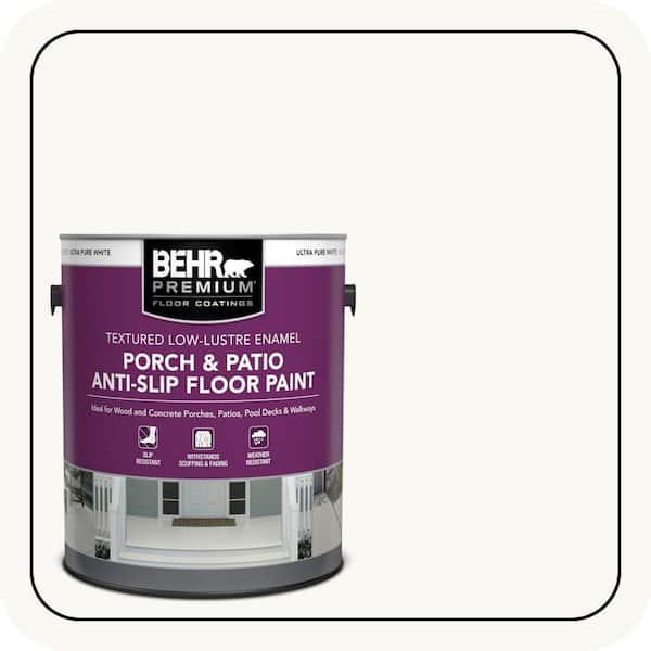 1 Gal. Ultra Pure White Textured Low-Lustre Enamel Interior/Exterior Anti-Slip Porch and Patio Floor Paint