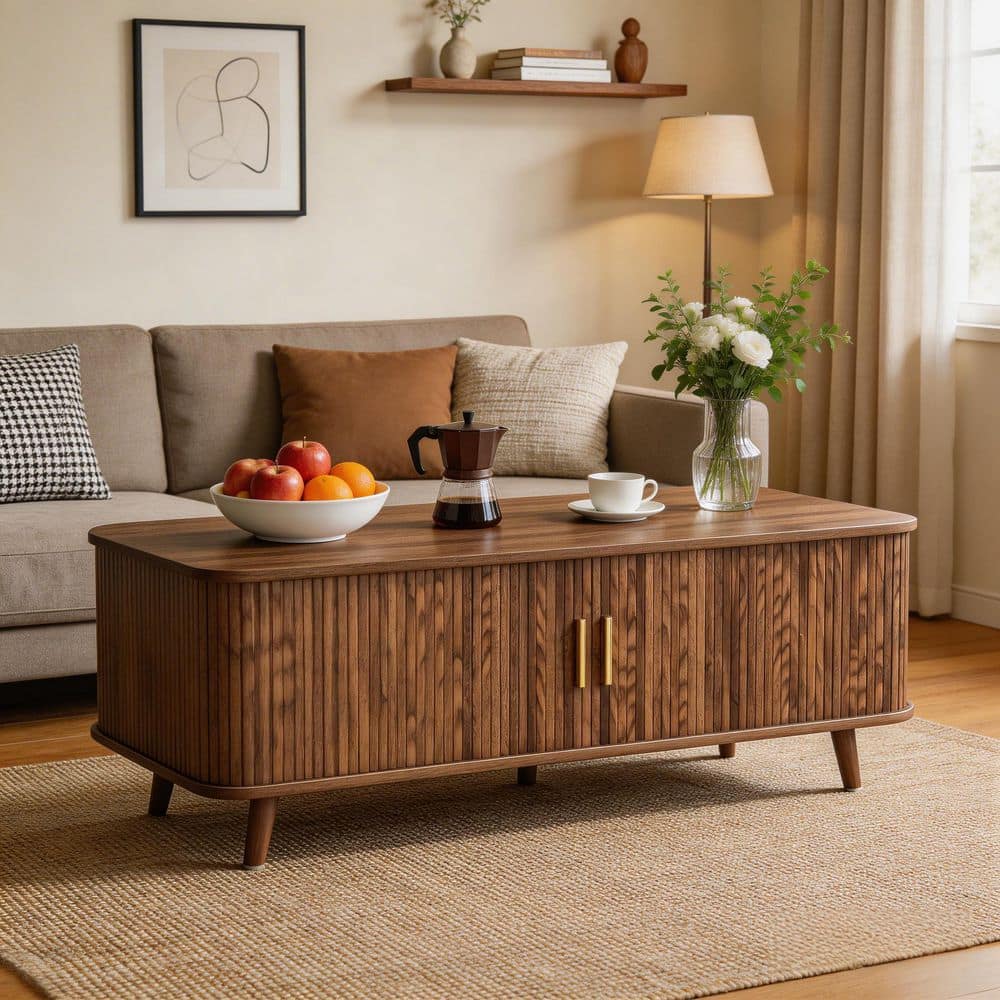 CHRISTOPHER KNIGHT HOME Berger Mid-Century Modern 47.24 in. Walnut