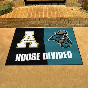 House Divided - Appalachian State/Coastal Carolina Multi-Colored 34 in. x 42.5 in. House Divided Area Rug
