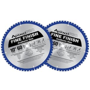 10 in. x 60-Tooth Fine Finish Circular Saw Blade Value Pack (2-Pack)
