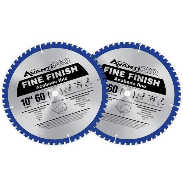 Avanti Pro 10 in. x 60-Tooth Fine Finish Circular Saw Blade Value Pack (2-Pack)