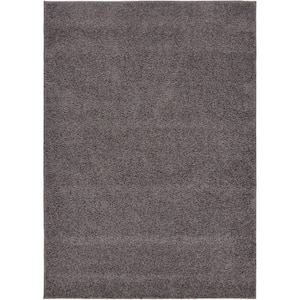 Shaggy Soho Gray 3 ft. x 5 ft. Solid Synthetic Rectangle Area Rug