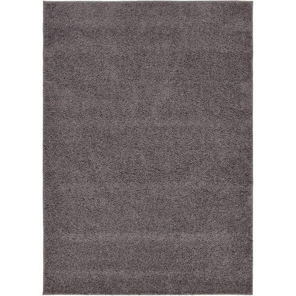 RugStylesOnline Shaggy Soho Gray 3 ft. x 5 ft. Solid Synthetic Rectangle Area Rug