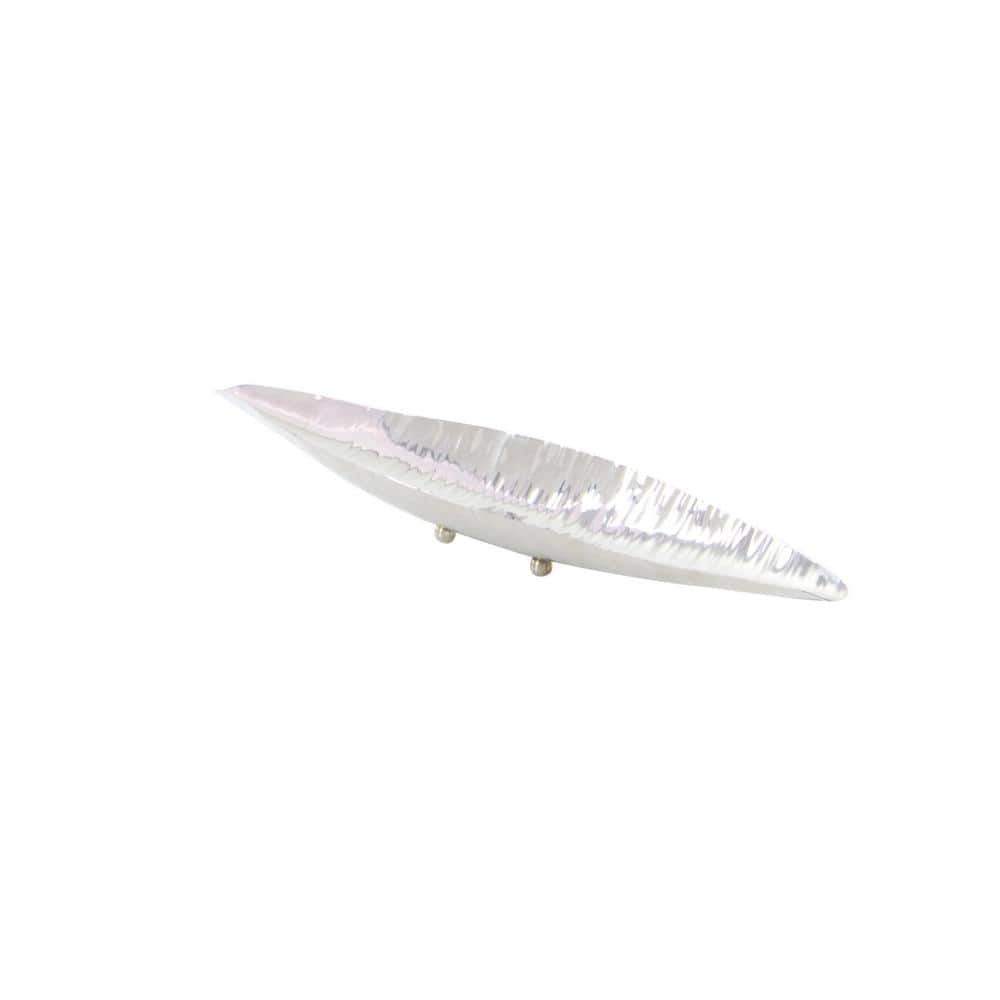 Modern Oval Stainless Steel Decorative Bowl with Stand, 34"W