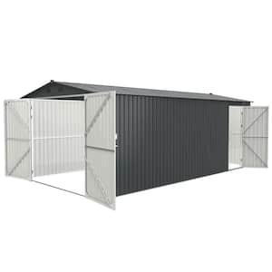 10 ft. W x 20 ft. D Metal Outdoor Storage Garage Shed with 2 Doors and 4 Vents for Car, Truck, Bike, Tool (200 sq. ft.)