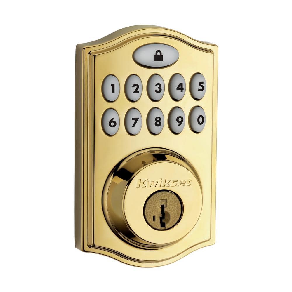 Kwikset SmartCode 914 Zigbee 3.0 Lifetime Polished Brass Single Cylinder  Electronic Deadbolt Featuring SmartKey Security 914TRZB3.0L03CP - The Home  
