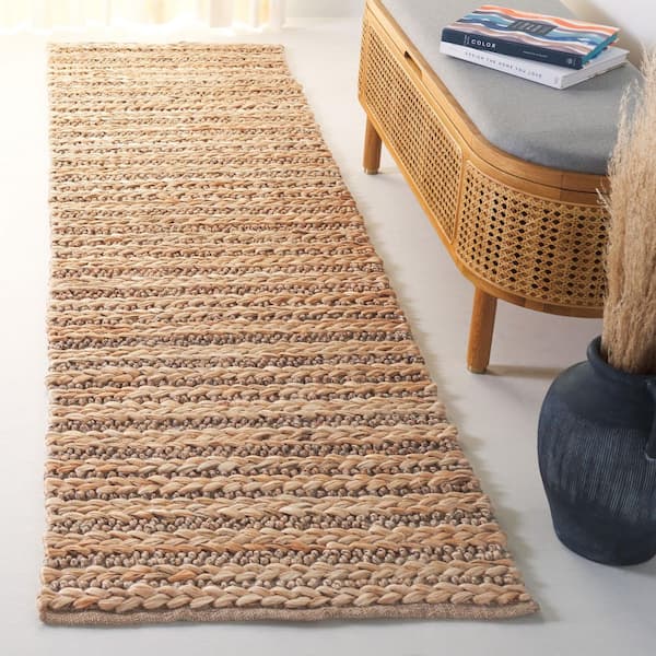 Natural Fiber 2 ft. x 8 ft. Natural Solid Color Runner Rug